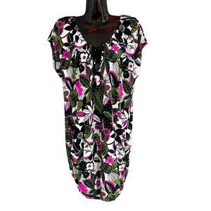 Anne Cole Woman’s Bright Floral Mesh Bathing Suit‎ Swimwear Cover Up Sz 16W